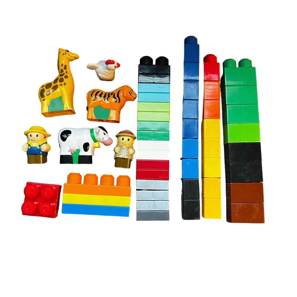 Mega Bloks Safari And Farm Animals With Building Blocks